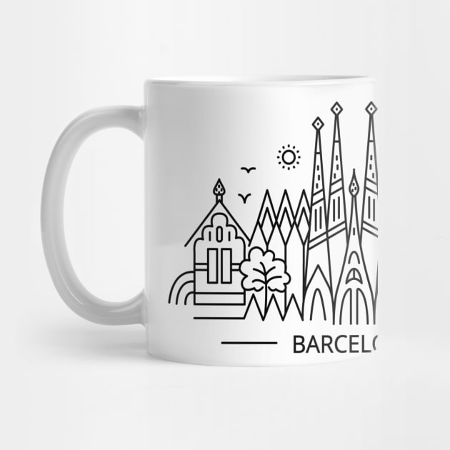 Barcelona line art by ziryna